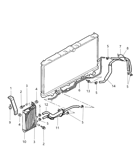 1997 Dodge Avenger Transmission Oil Cooler & Lines Diagram 2 - Thumbnail