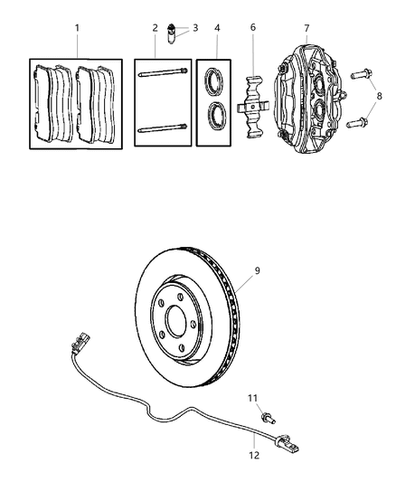 2007 Jeep Grand Cherokee Rotor Brake Diagram for 5290731AA