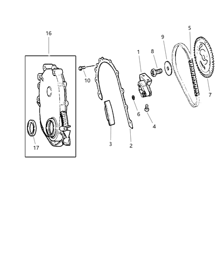 1998 Jeep Wrangler Timing Cover Diagram 1 - Thumbnail