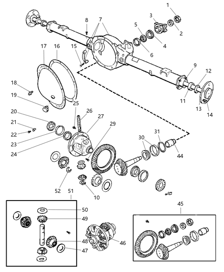 2000 Dodge Durango Axle, Rear, With Differential And Housing Diagram 2 - Thumbnail