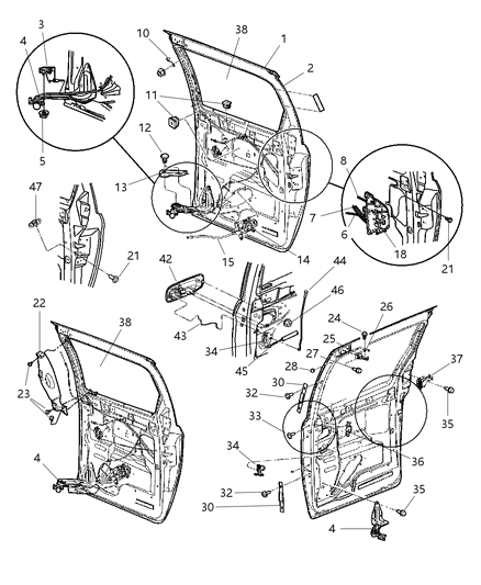 2004 Dodge Grand Caravan Assist Strap, Gray, Inner Passenger Side Diagram for RT361D5AE