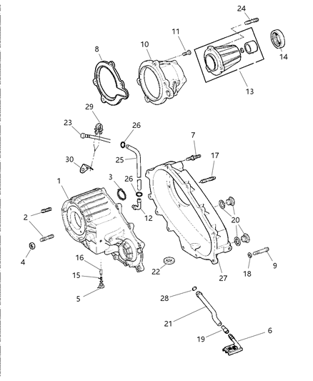2002 Dodge Durango Case & Related Parts of Transfer Case Model Diagram 2 - Thumbnail