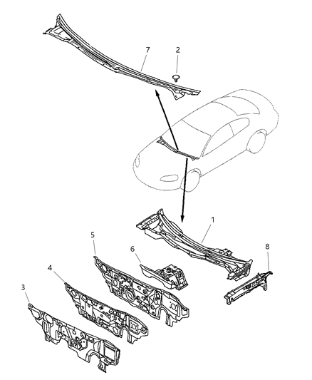2004 Dodge Stratus Dash Panel Diagram for MR325483