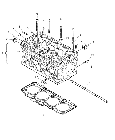 2007 Dodge Caliber Cylinder Head And Components Diagram 2 - Thumbnail