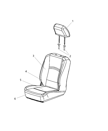 2012 Ram 2500 Front Seat - Bucket Diagram 2 - Thumbnail
