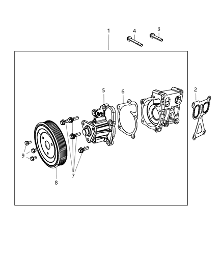 2009 Dodge Caliber Water Pump Diagram for 4884784AC