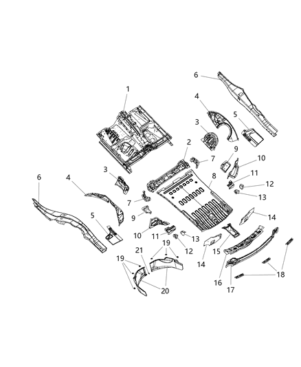 2014 Dodge Durango Pan Center Floor Diagram for 68185705AB