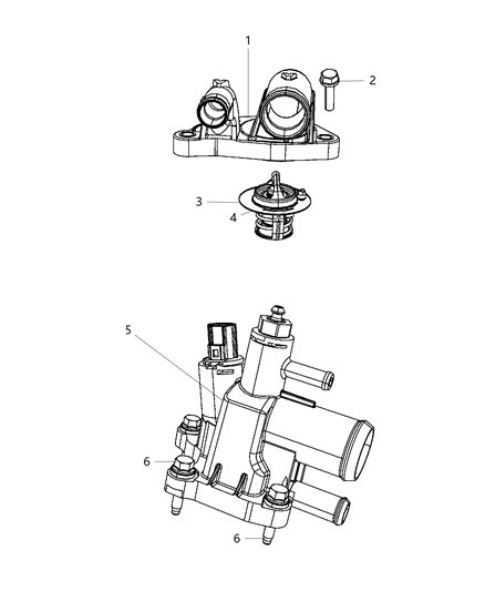 2008 Dodge Avenger Thermostat & Related Parts Diagram 3 - Thumbnail