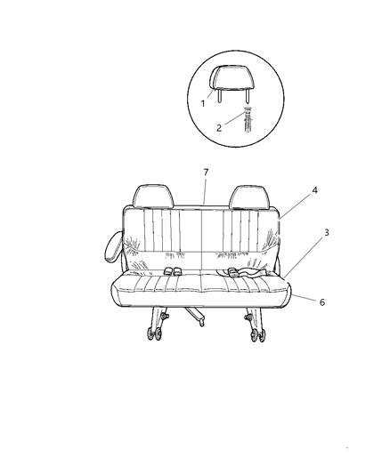 1999 Chrysler Town & Country Rear Seats Diagram 1 - Thumbnail