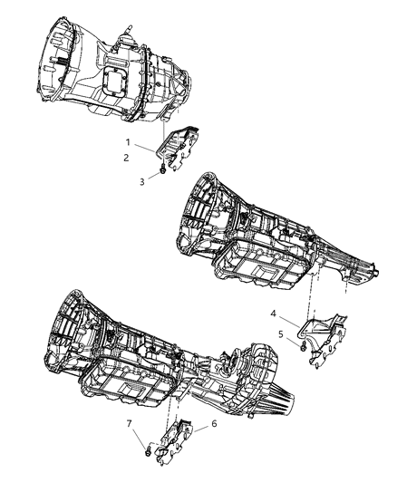 2006 Dodge Ram 3500 Bracket Transmission Mount Diagram for 52121492AC