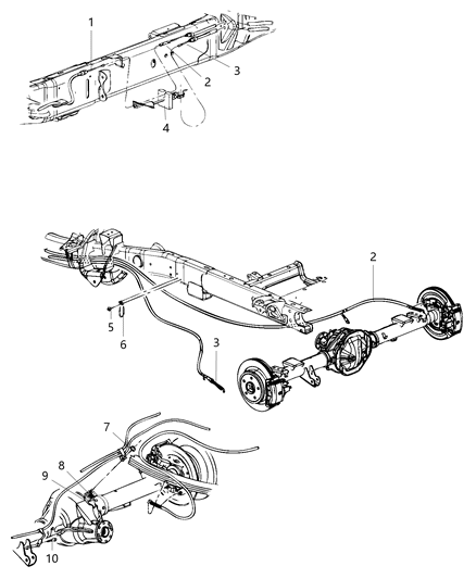 2019 Ram 3500 Cab Chassis(<10K lb.) Park Brake Lever & Cables Diagram 2 - Thumbnail