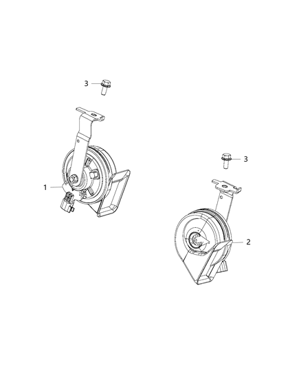 2020 Ram ProMaster City High Note Horn Diagram for 68470631AA