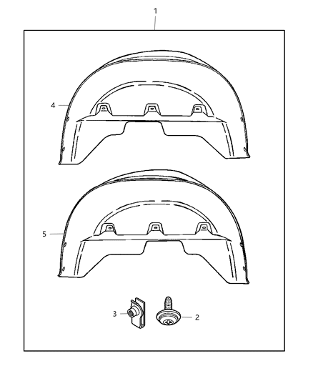 2009 Dodge Ram 3500 Pickup Liner Kit - Wheelhouse Diagram