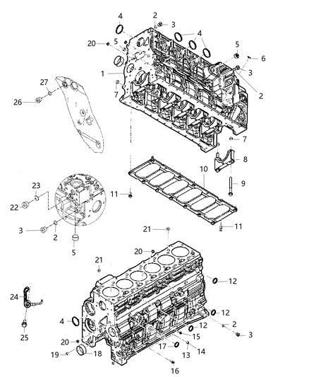 2016 Ram 5500 Engine Cylinder Block & Hardware Diagram 2 - Thumbnail