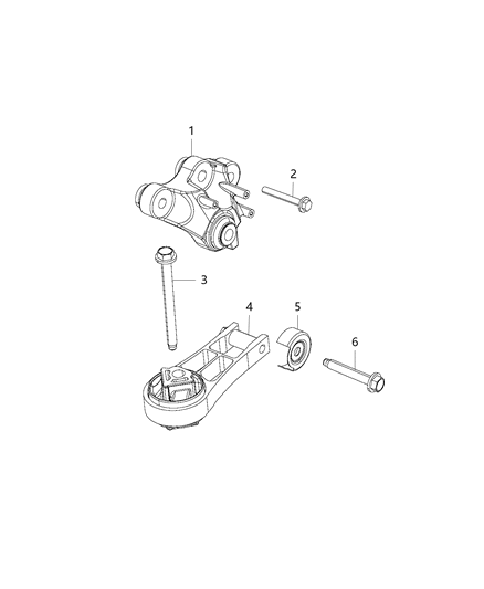 2017 Chrysler Pacifica Bracket Engine Mount Left Side Pivot Diagram for 68240727AB