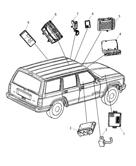 2001 Jeep Cherokee Control Module Diagram for 56007323AE