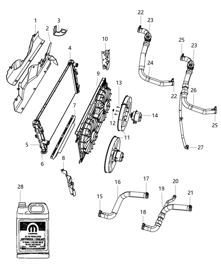 2017 Jeep Compass Radiator & Related Parts Diagram 1 - Thumbnail