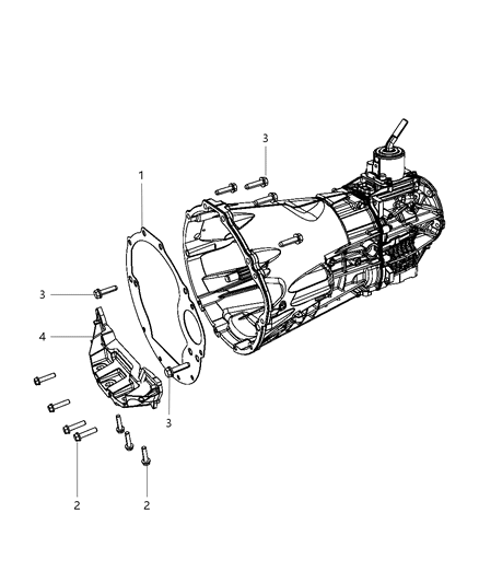 2008 Jeep Wrangler Structural Collar of Manual Transmission Diagram