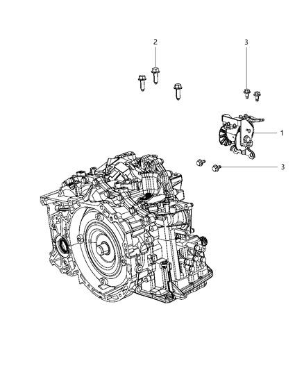 2008 Dodge Caliber Mounting Support of Automatic Transmission Diagram