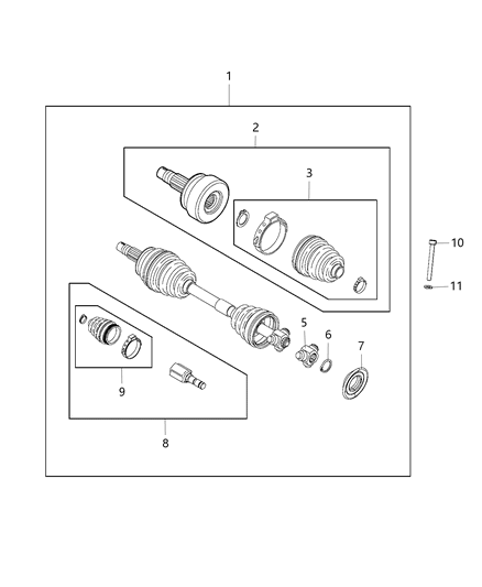 2015 Jeep Renegade Shaft Axle Half Diagram for 68249357AA