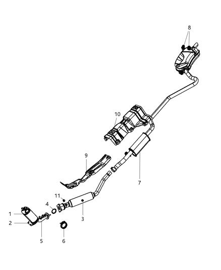 2009 Dodge Journey Gasket Exhaust Manifold To Front Converter Diagram for 5105630AA