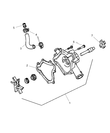 2002 Dodge Ram 3500 Regular Cab Water Pump Diagram 1 - Thumbnail