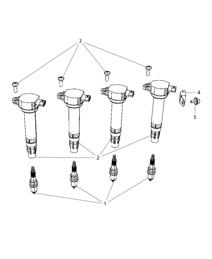2013 Dodge Journey Spark Plugs & Ignition Coil Diagram 1 - Thumbnail