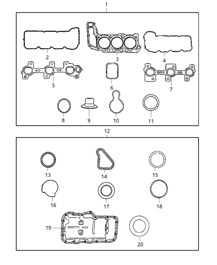 2007 Jeep Commander Gasket Packages - Engine Diagram 1 - Thumbnail