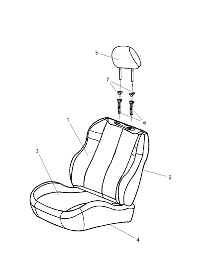1999 Jeep Grand Cherokee Front Seat, Leather Diagram 2 - Thumbnail