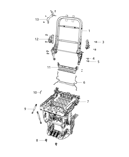 2020 Chrysler Voyager Second Row - Rear Seat Hardware, Bucket Diagram 7 - Thumbnail