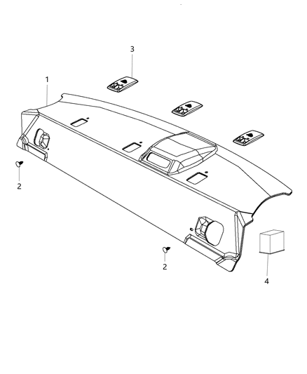 2017 Dodge Challenger Rear Shelf Panel of Interior Trim Diagram