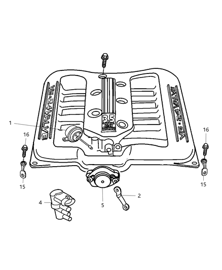 2002 Chrysler Prowler Clip Vacuum Harness Diagram for 4865269AA
