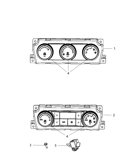 2012 Ram 3500 Pickup A/C & Heater Controls Diagram