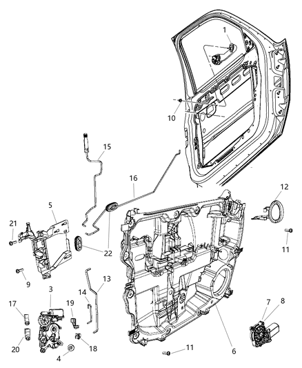 2008 Dodge Nitro Window Regulator, Front Diagram for 68027664AA