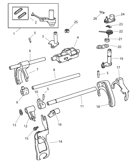 2004 Dodge Neon Fork & Rails Diagram 1 - Thumbnail