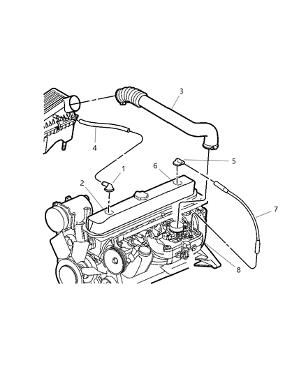 2005 Jeep Wrangler Crankcase Ventilation Diagram 2 - Thumbnail