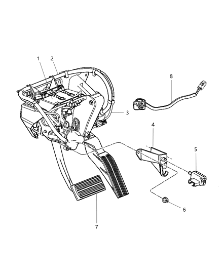 2005 Dodge Caravan Brake Pedals Diagram 1 - Thumbnail