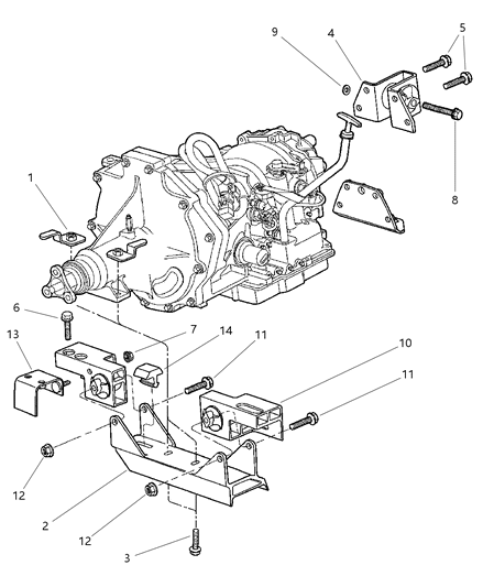 2001 Chrysler Prowler Transmission Mount Nut Diagram for 6035864