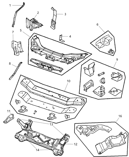 2006 Chrysler Sebring Bracket Power Distribution Center Diagram for 4608330