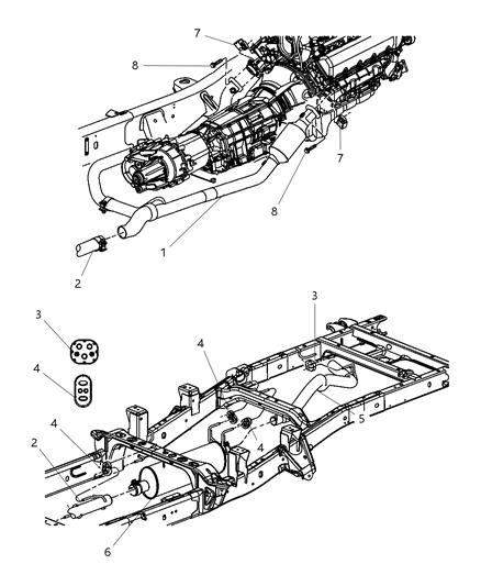 2008 Dodge Ram 1500 Exhaust System Diagram 1 - Thumbnail