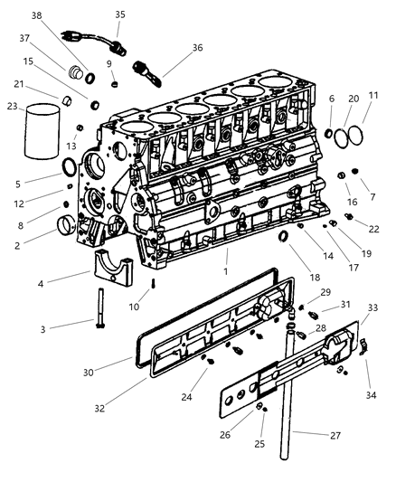 1998 Dodge Ram 3500 Regular Cab Cylinder Block Diagram 3 - Thumbnail