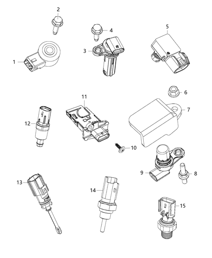 2019 Jeep Renegade Sensors, Engine Compartment Diagram 5 - Thumbnail