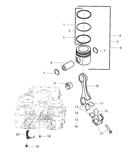 2008 Dodge Ram 2500 Bearings Diagram for 68001946AA