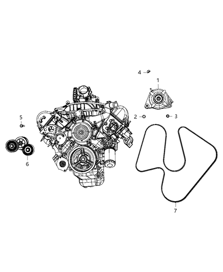 2009 Jeep Commander Generator/Alternator & Related Parts Diagram 1 - Thumbnail