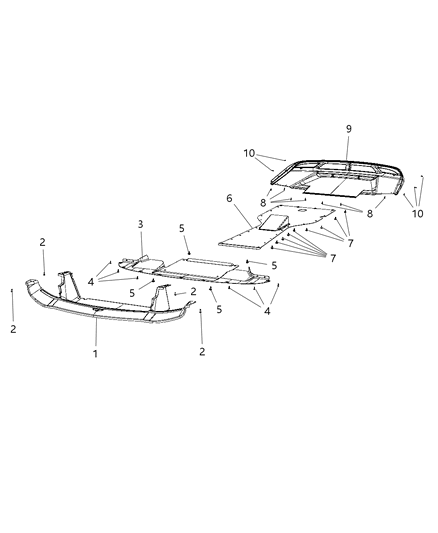 2017 Dodge Viper Splash Shield Diagram for 68145383AB