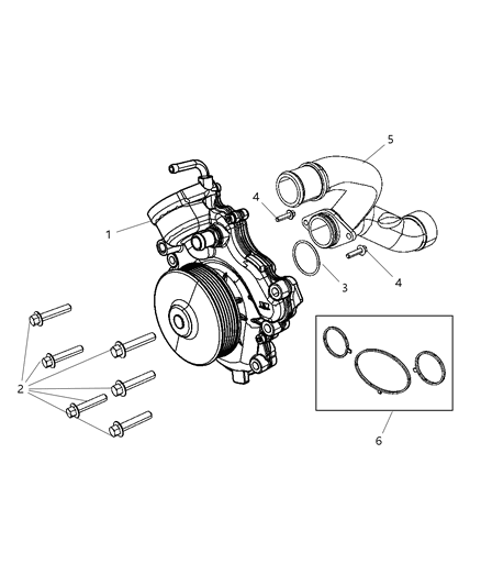 2013 Jeep Grand Cherokee Thermostat Gasket Diagram for 68157217AA