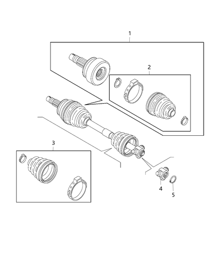2018 Ram ProMaster City CV Joint Outer Grease Not Included Diagram for 68263496AA