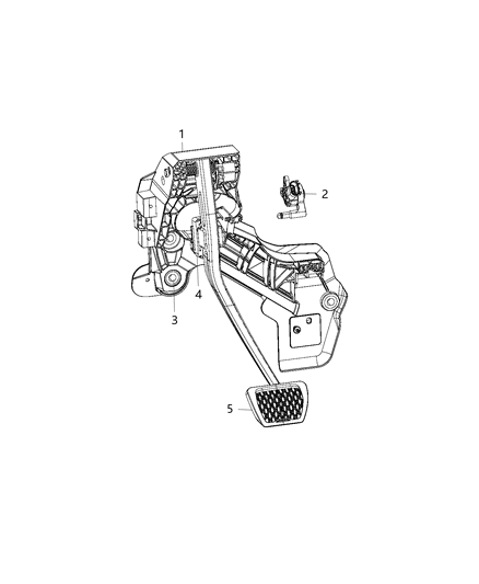2018 Jeep Wrangler All-new Model Brake Pedals Diagram 1 - Thumbnail