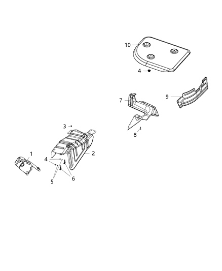 2019 Ram ProMaster City Heat Shield Dash Diagram for 68284392AA