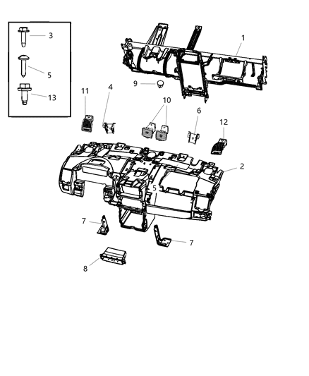 2017 Dodge Grand Caravan Reinforcement Diagram for 68102167AA